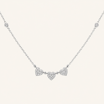 Heart Trio Diamond Necklace - Psylish