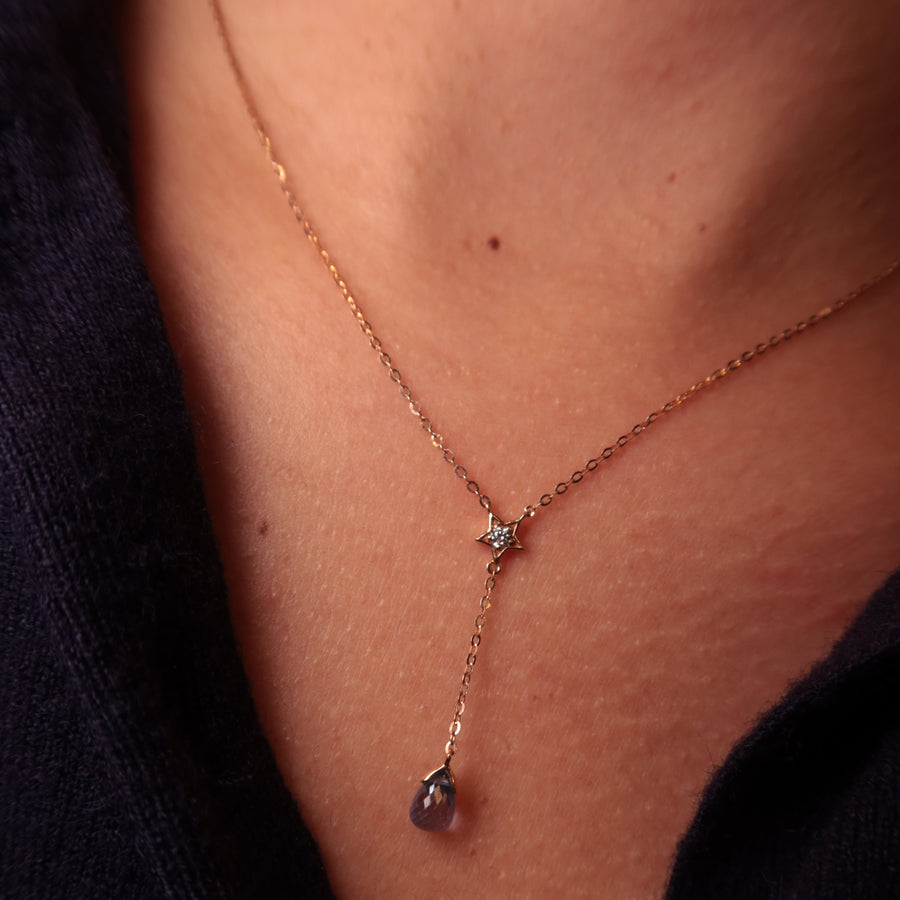 Alula Blue Sapphire Diamond Necklace - Psylish