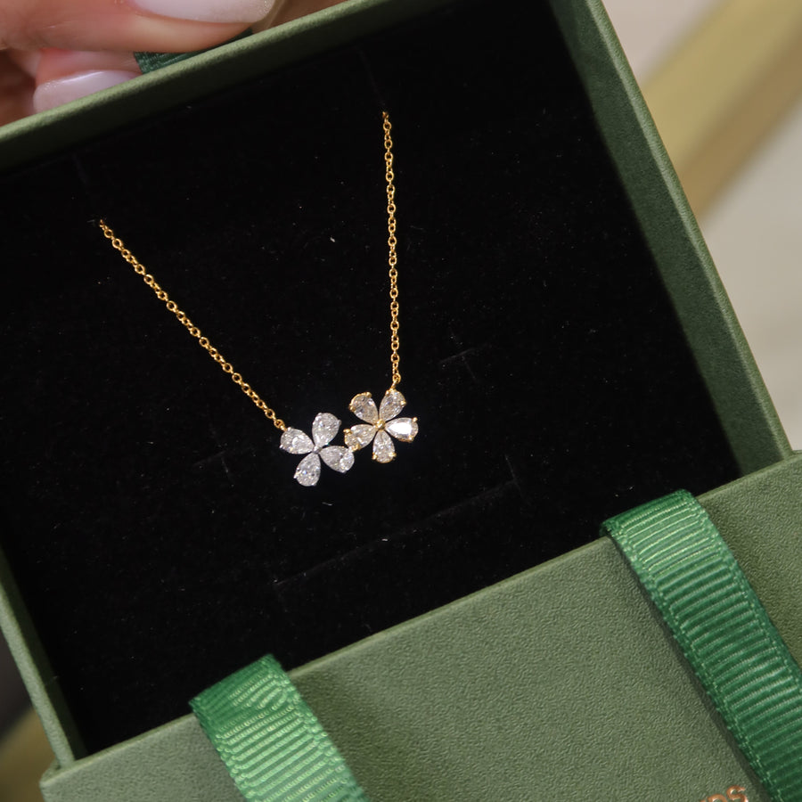 Anne Fleur Deux Diamond Necklace - Psylish
