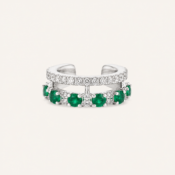 Kai White Sapphire & Emerald Cuff - Psylish