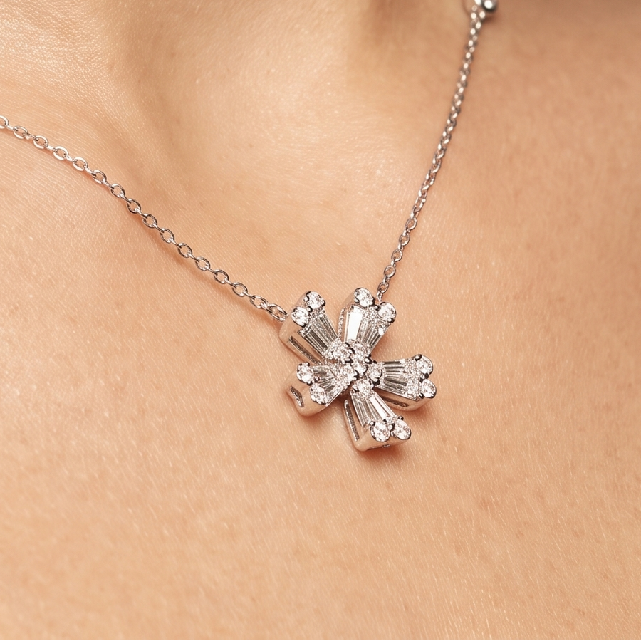 Lani Flower Diamond White Gold Necklace Pendant