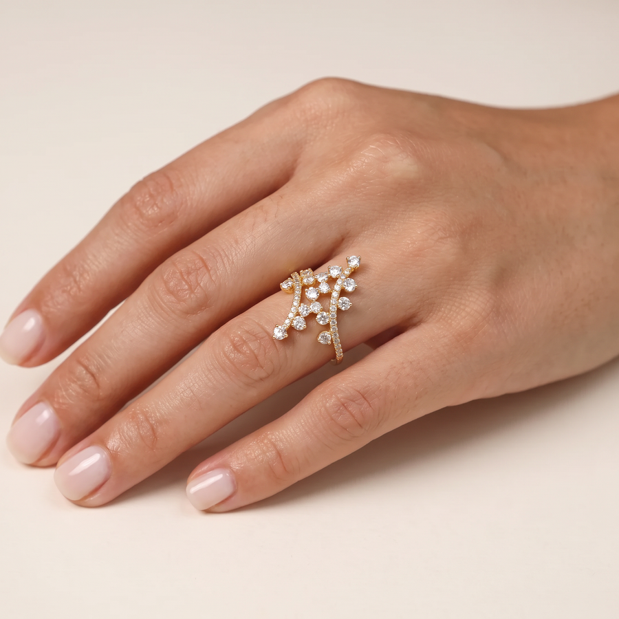 Leia Diamond Ring On Hand
