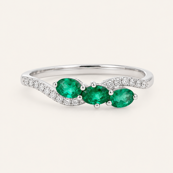Leira Emerald Diamond Ring - Psylish