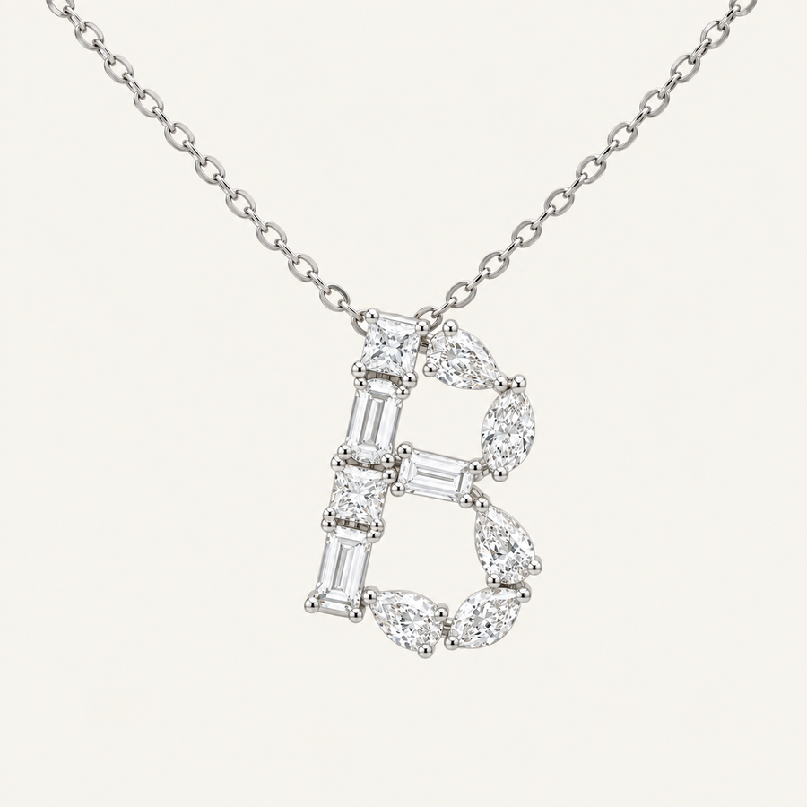 Bold Diamond Initial Necklace