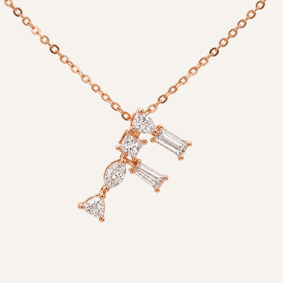 Bold Diamond Initial Necklace