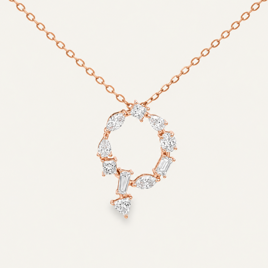 Bold Diamond Initial Necklace