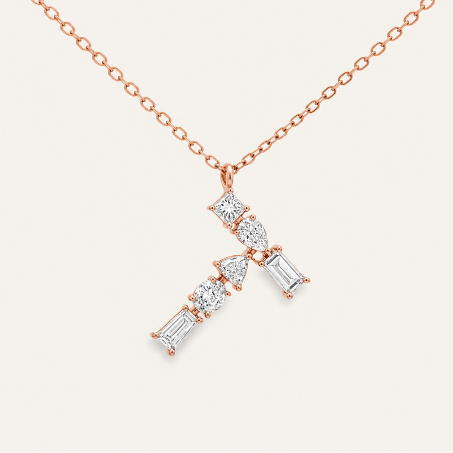 Bold Diamond Initial Necklace