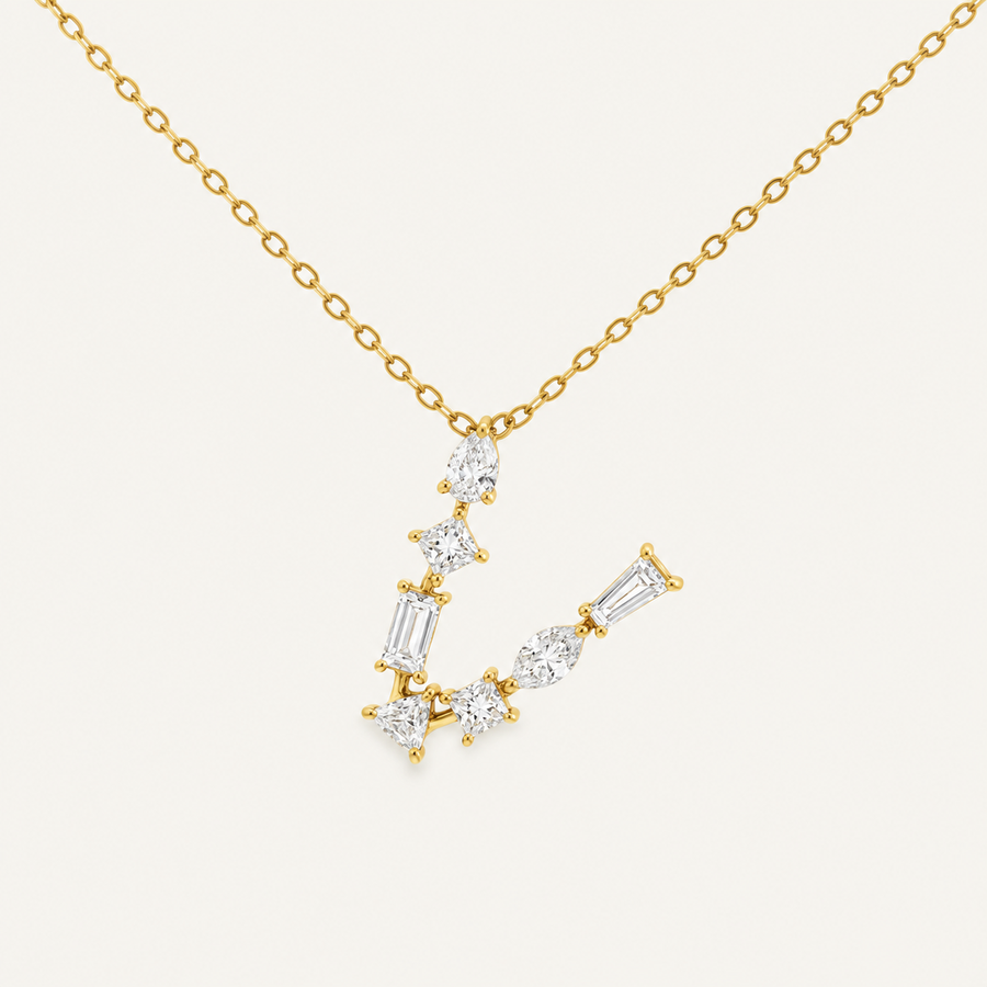Bold Diamond Initial Necklace