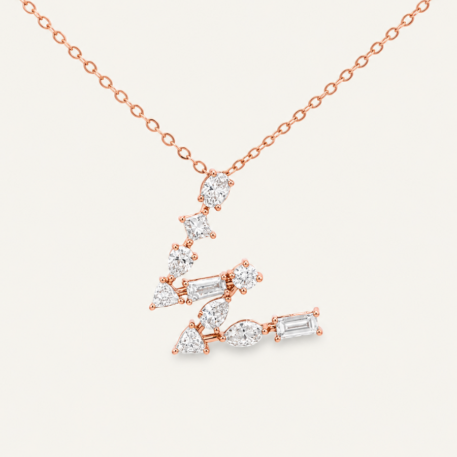 Bold Diamond Initial Necklace