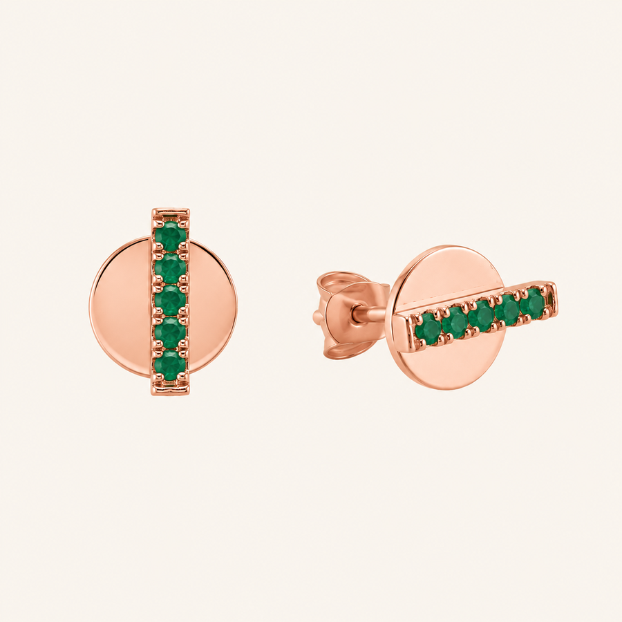 Linear Emerald Studs - Psylish