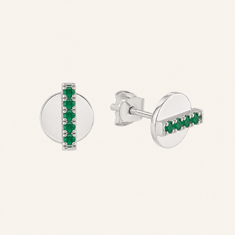Linear Emerald Studs - Psylish