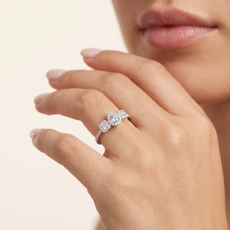 Maia Diamond White Gold Ring on finger