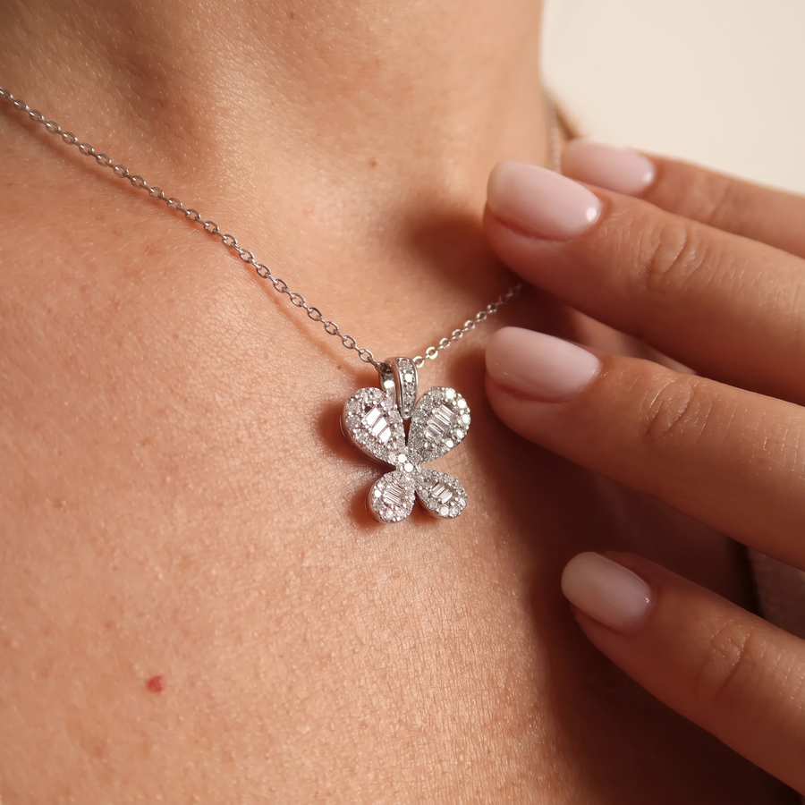 Nabi Butterfly Diamond Necklace Close Up