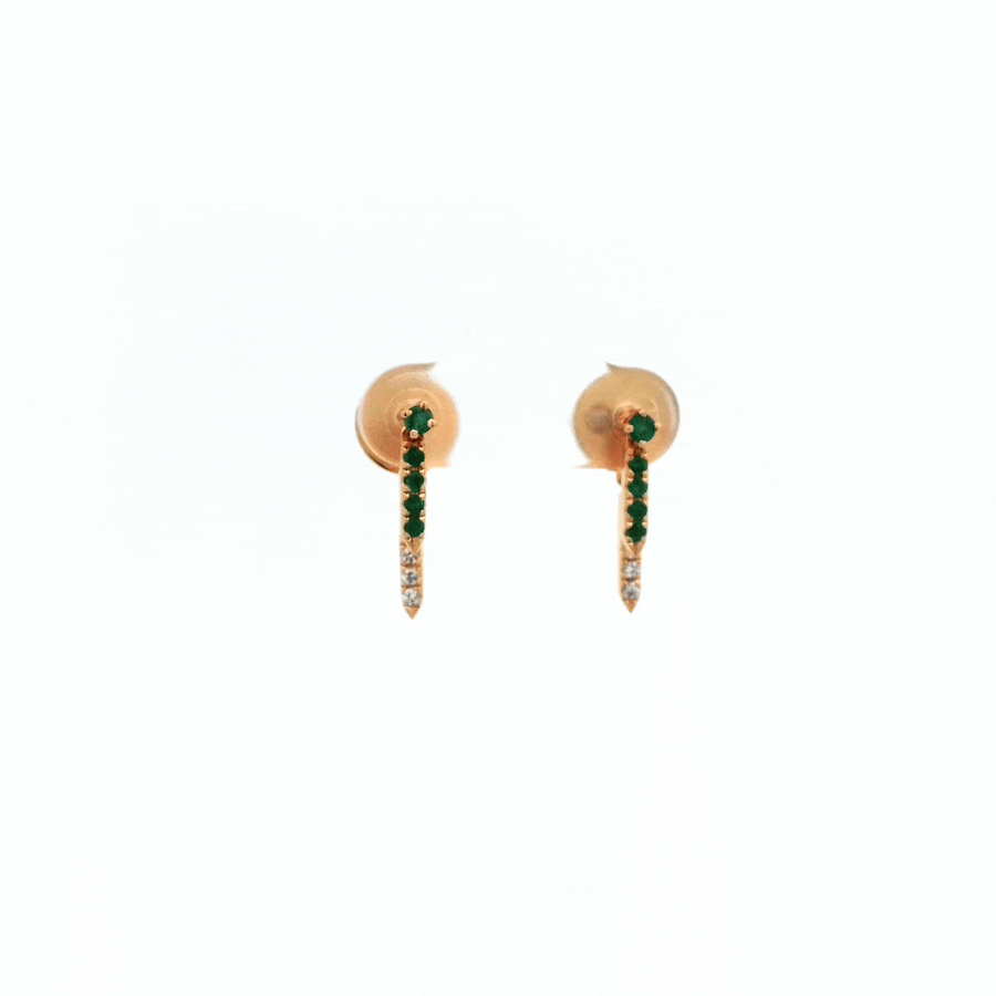 Mia Emerald Front White Sapphire Earrings - Psylish