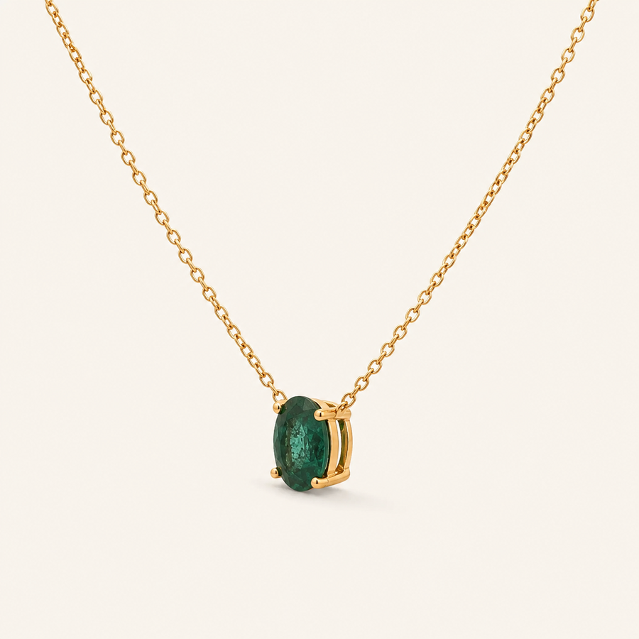 Oval Emerald Necklace - Psylish