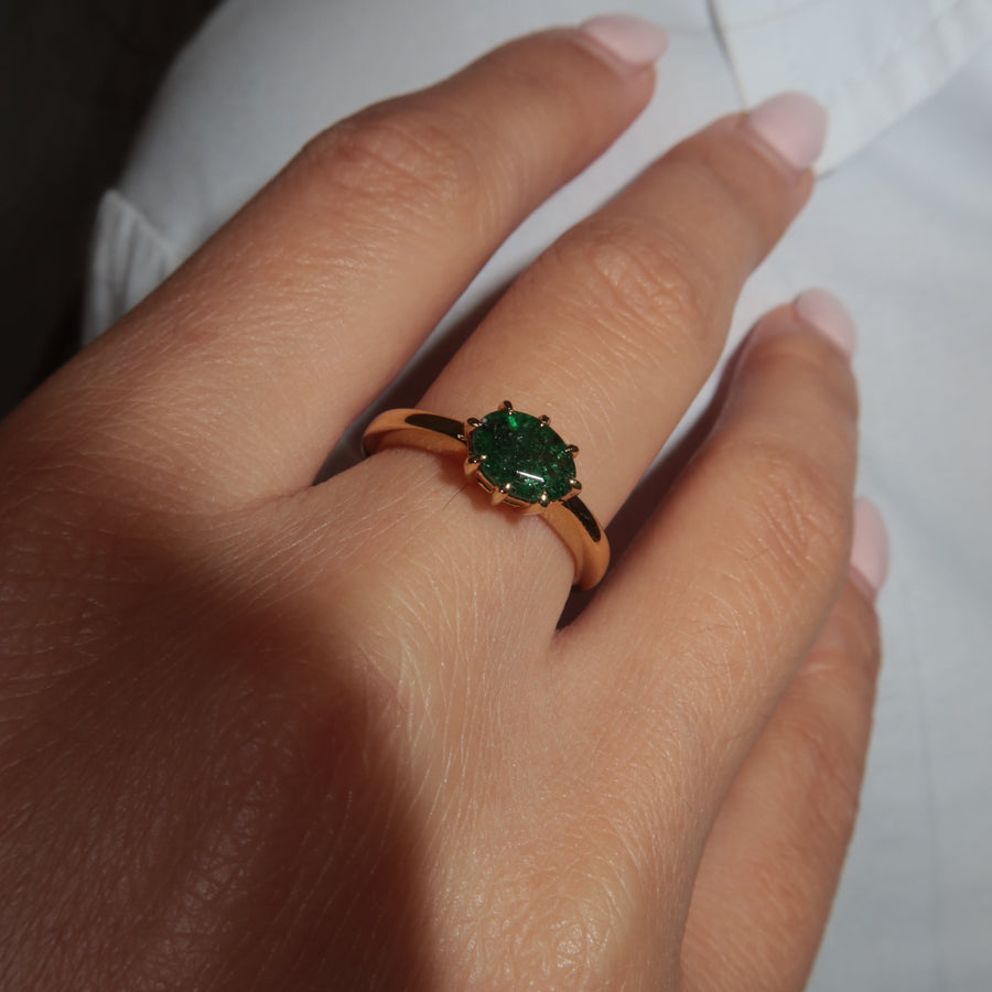 Oval Emerald Ring - Psylish
