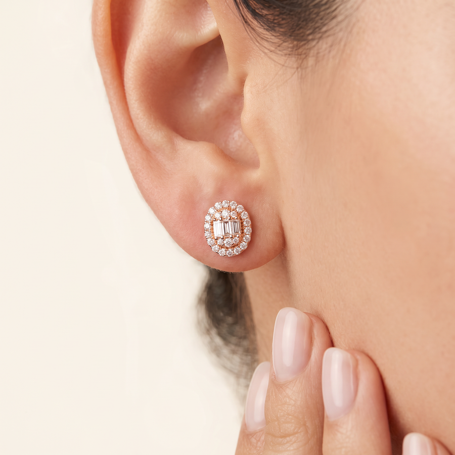Ovo Diamond Solitare Illusion Earrings
