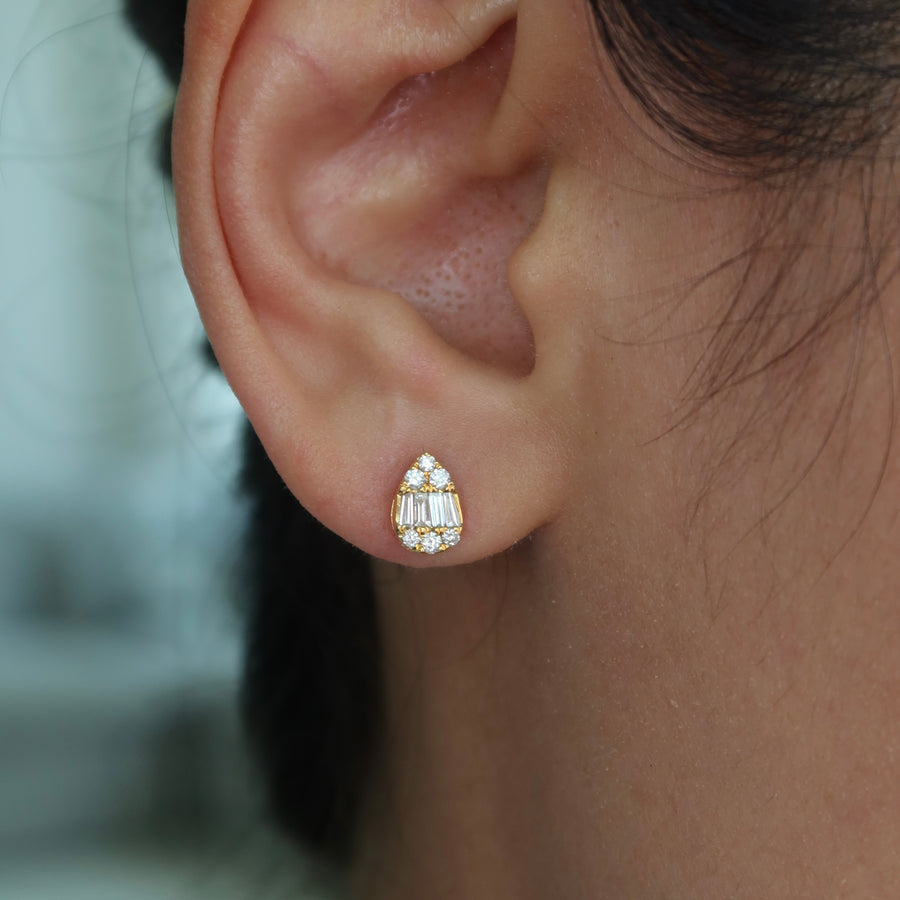 Paree Pear Diamond Studs - Psylish