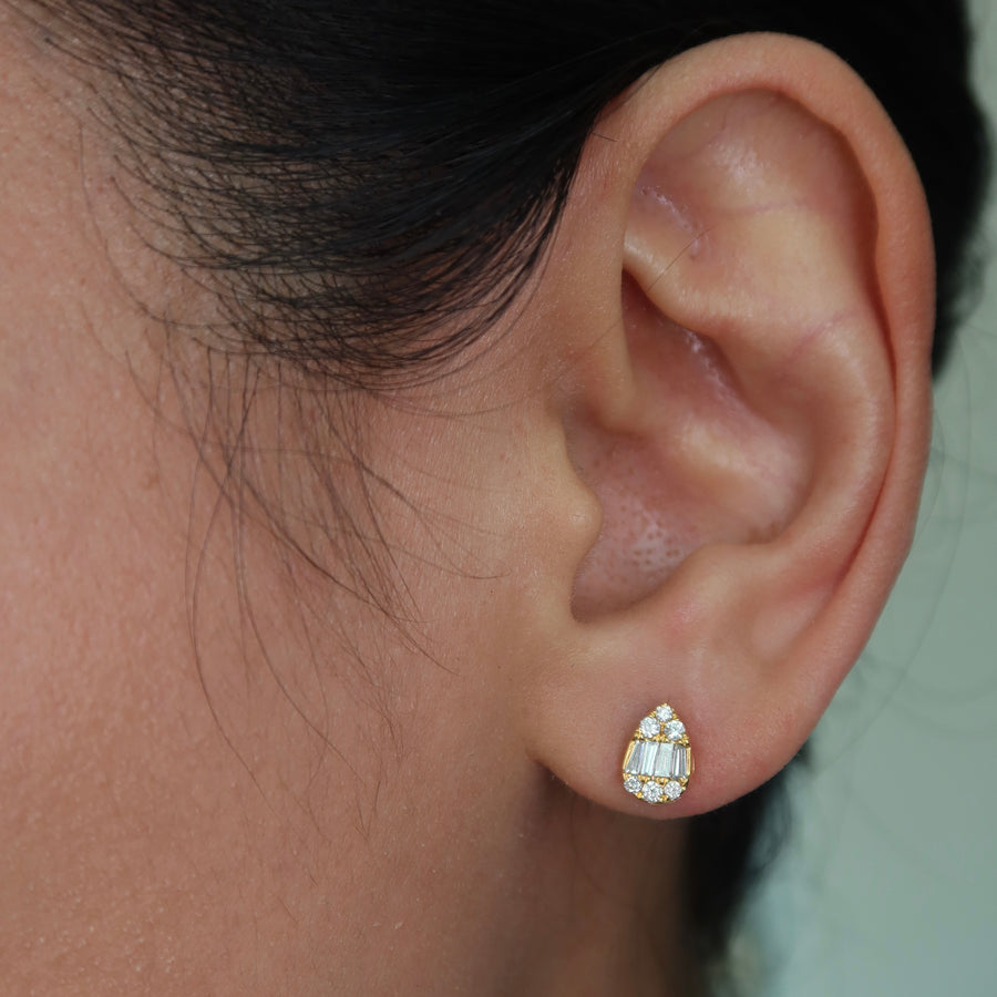 Paree Pear Diamond Studs - Psylish