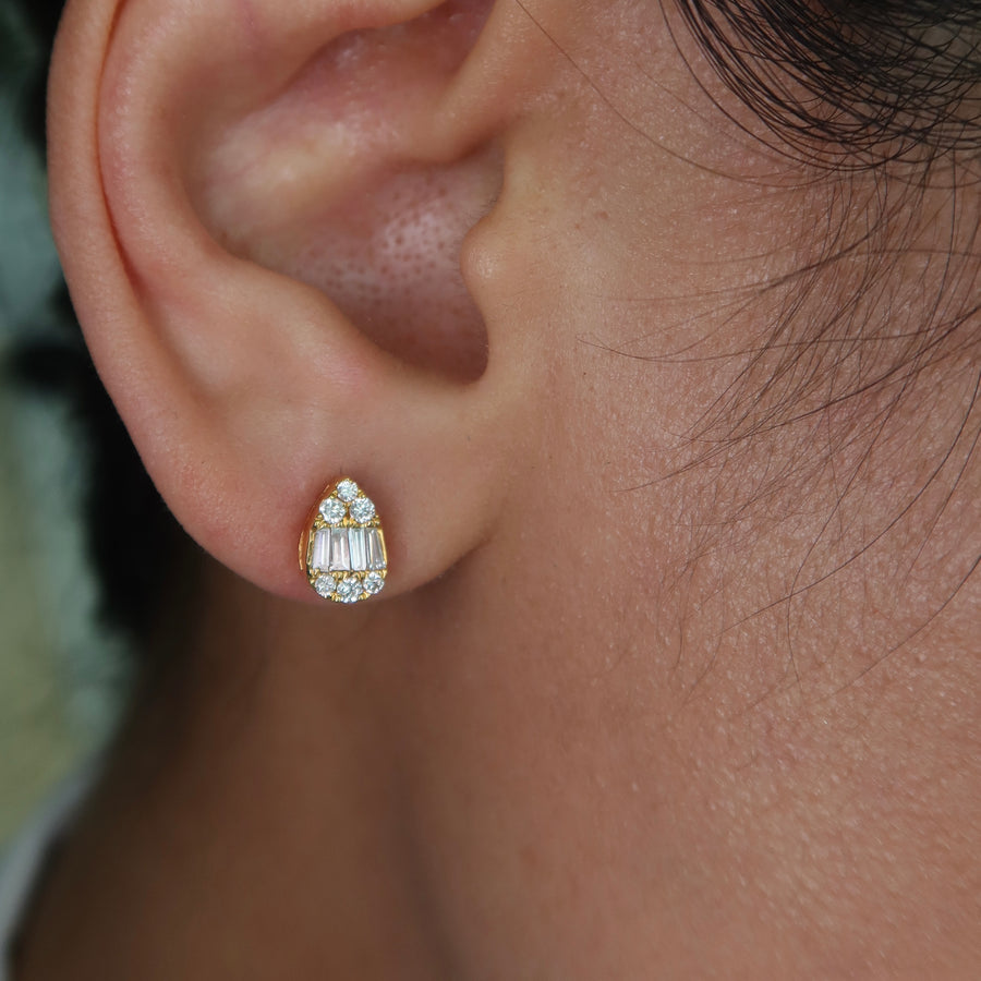 Paree Pear Diamond Studs - Psylish