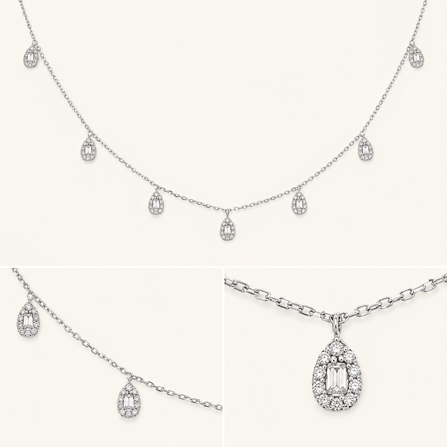 Pear Drops Diamond Necklace - Psylish