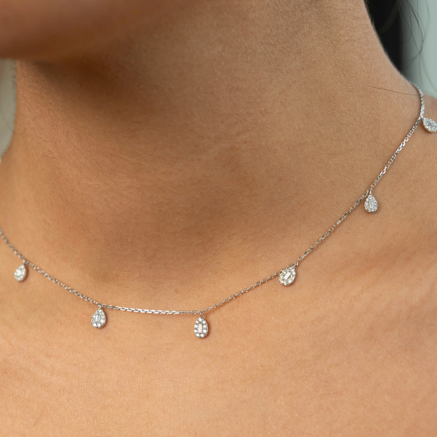 Seven Pear Diamond Necklace - Psylish
