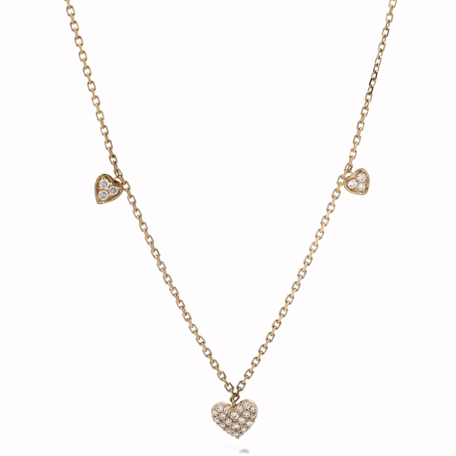 Five Petit Heart Diamond Necklace - Psylish