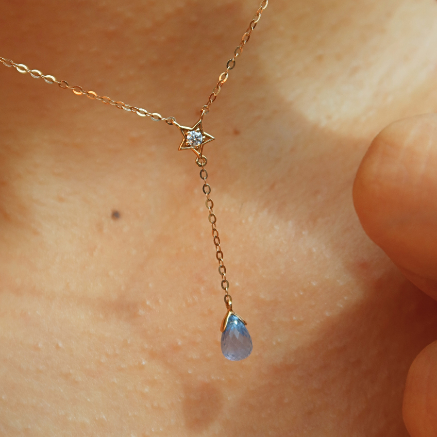 Alula Blue Sapphire Diamond Necklace - Psylish