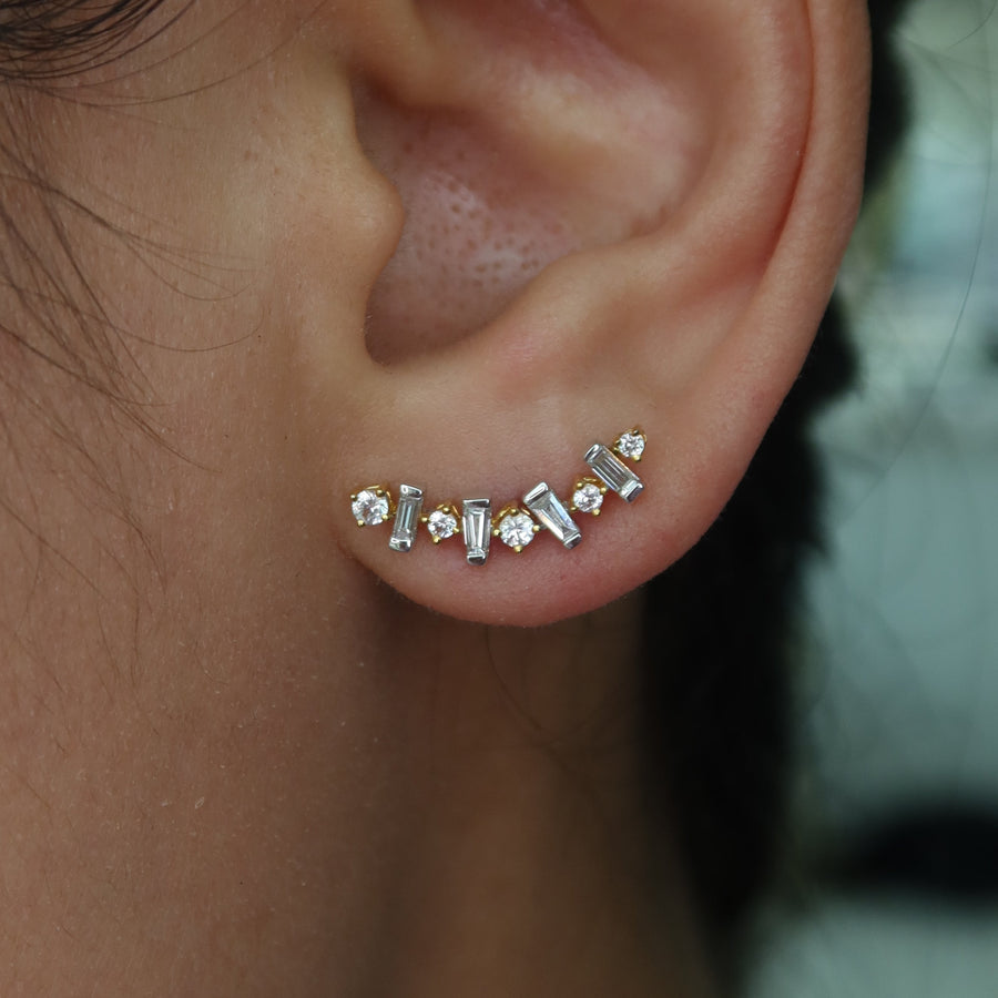 Rian Diamond Crawler Earrings - Psylish