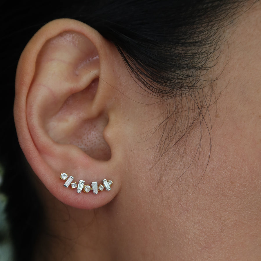 Rian Diamond Crawler Earrings - Psylish