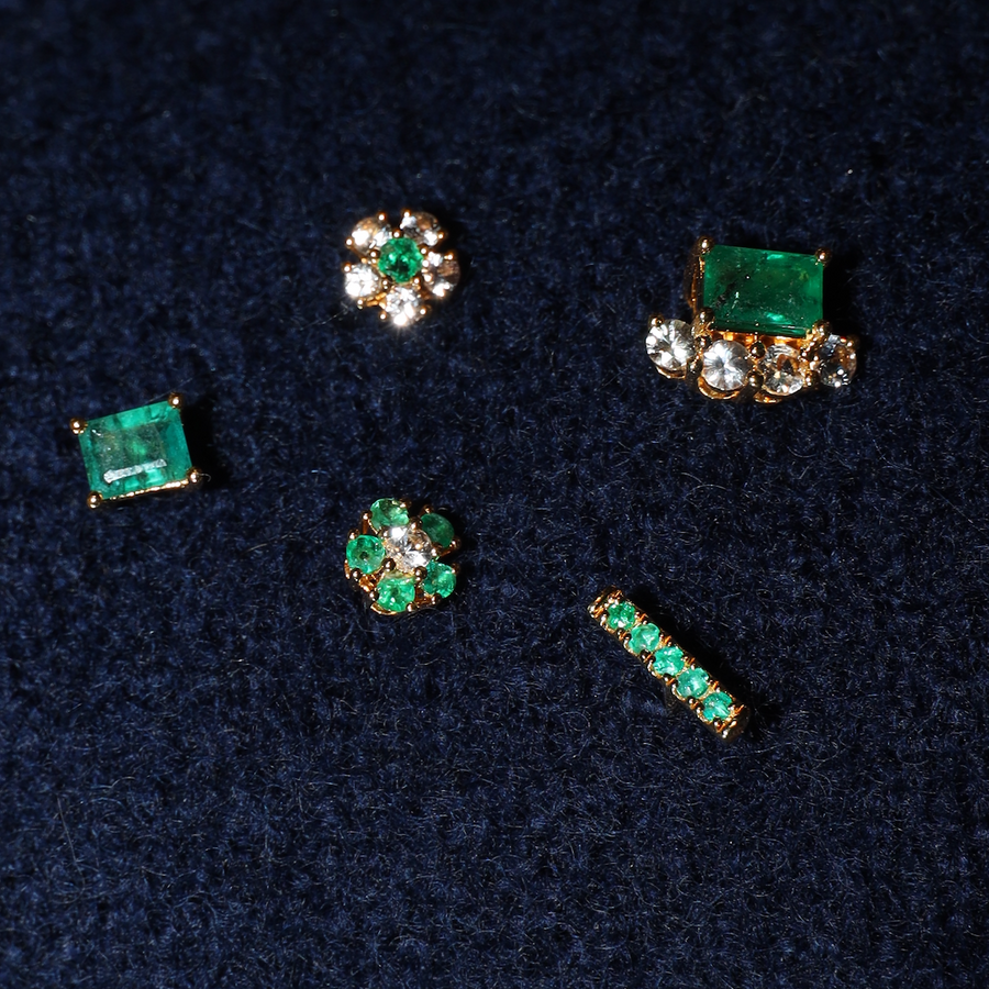 Emerald Sapphire Studs - Psylish