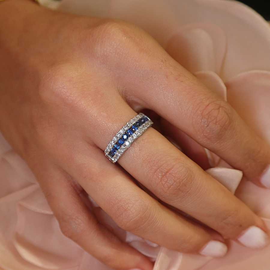 Shaely Blue Sapphire Diamond Ring - Psylish