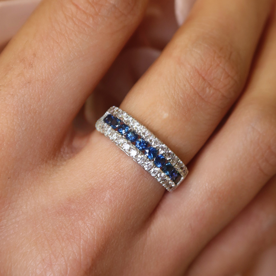 Shaely Blue Sapphire Diamond Ring - Psylish