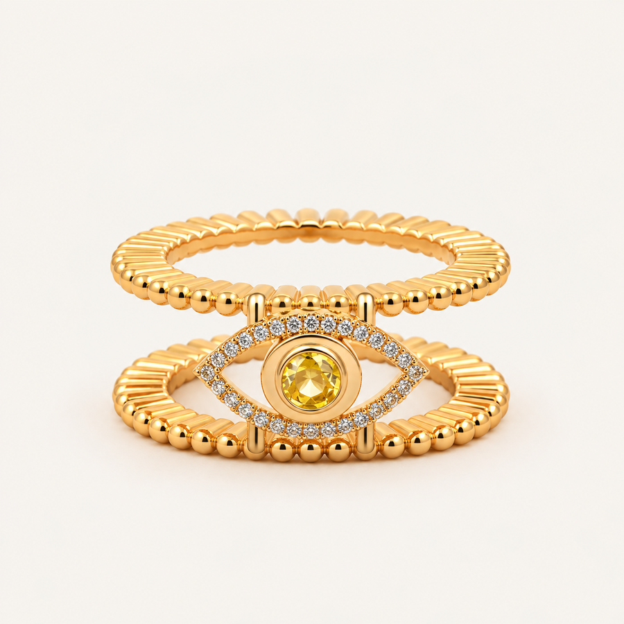 Soleil Tichi Oura Ring Cap Yellow Gold Yellow Topaz | Gen 3, 4