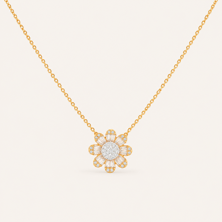 Sunflower Diamond Necklace - Psylish