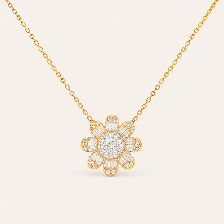 Sunflower Diamond Necklace - Psylish