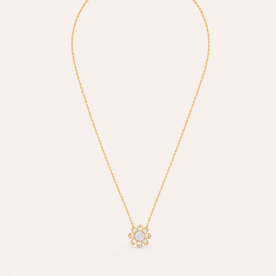 Sunflower Diamond Necklace - Psylish