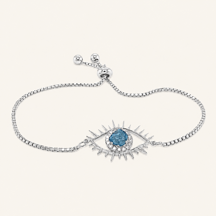 Tichi 'Evil Eye' Blue Slice Diamond Bracelet - Psylish