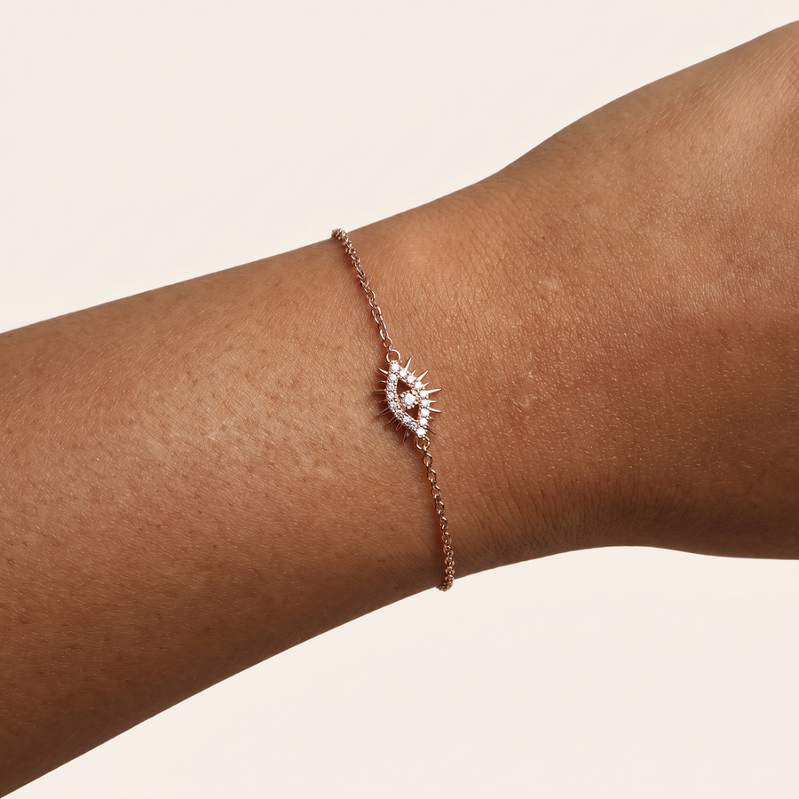 Tichi Mini 'Evil Eye' Hoor Bracelet Rose Gold