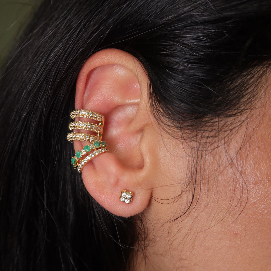 Trian White Sapphire Ear Cuff - Psylish
