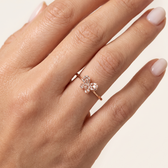 Yori Butterfly Diamond Ring in Rose Gold