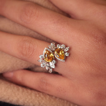 Zarah Dual Yellow Sapphire Ring - Psylish