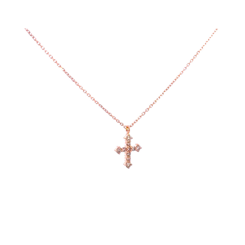 Grace Cross Rose Necklace