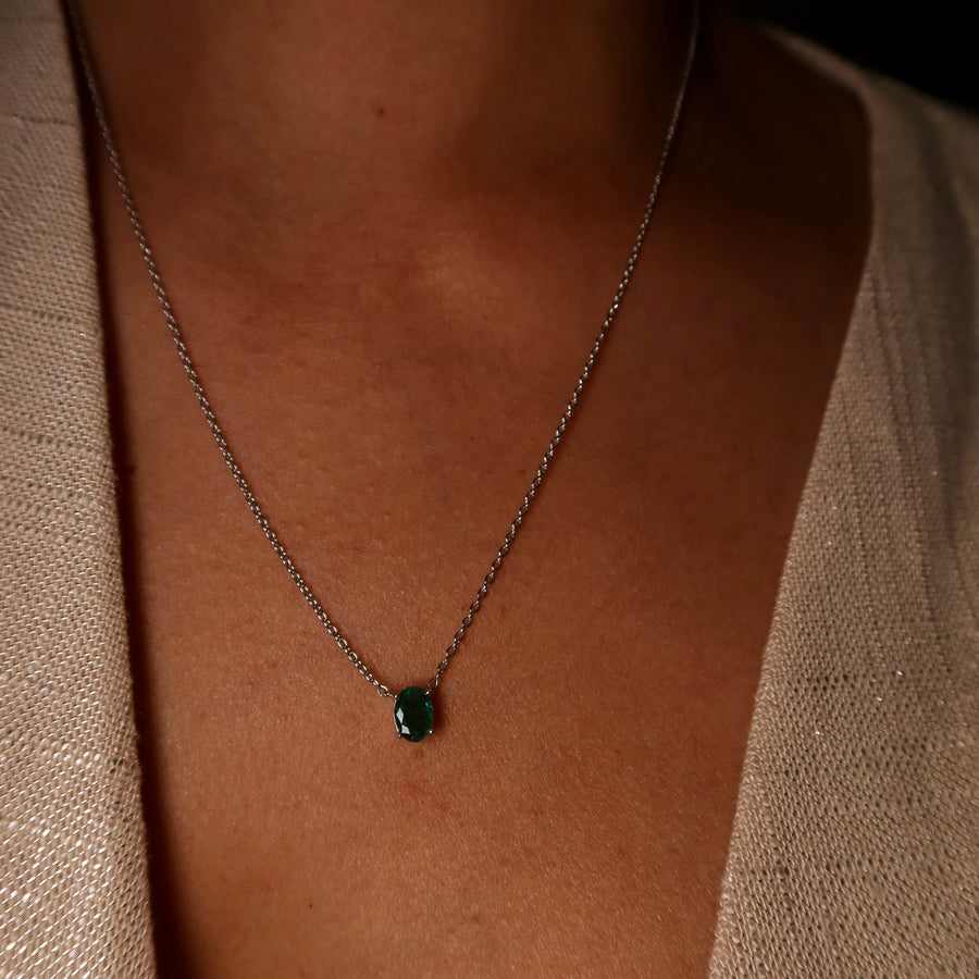 Oval Emerald Necklace - Psylish