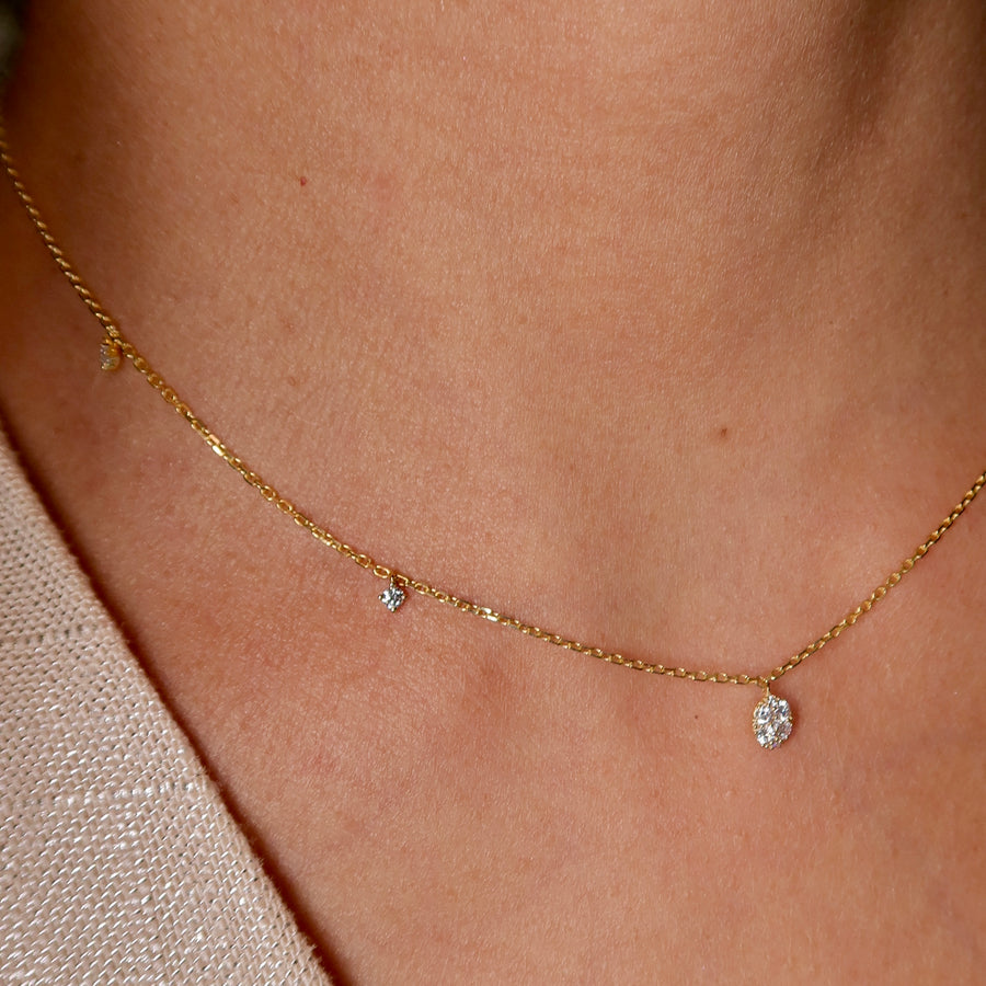 Oval Drops Diamond Necklace - Psylish