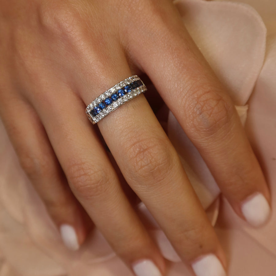 Shaely Blue Sapphire Diamond Ring - Psylish