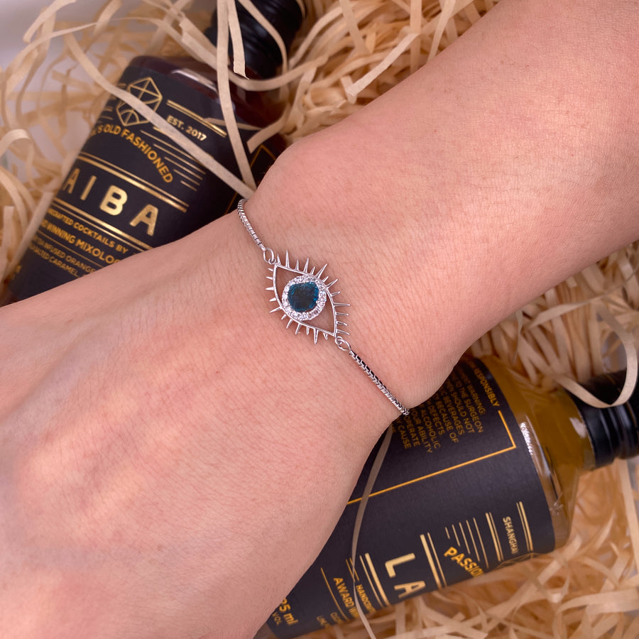 Tichi 'Evil Eye' Blue Slice Diamond Bracelet - Psylish