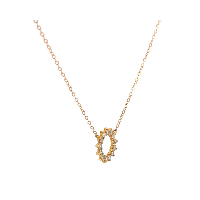 Circle of Life Small Gold Diamond Necklace