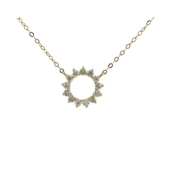 Circle of Life Small Gold Diamond Necklace