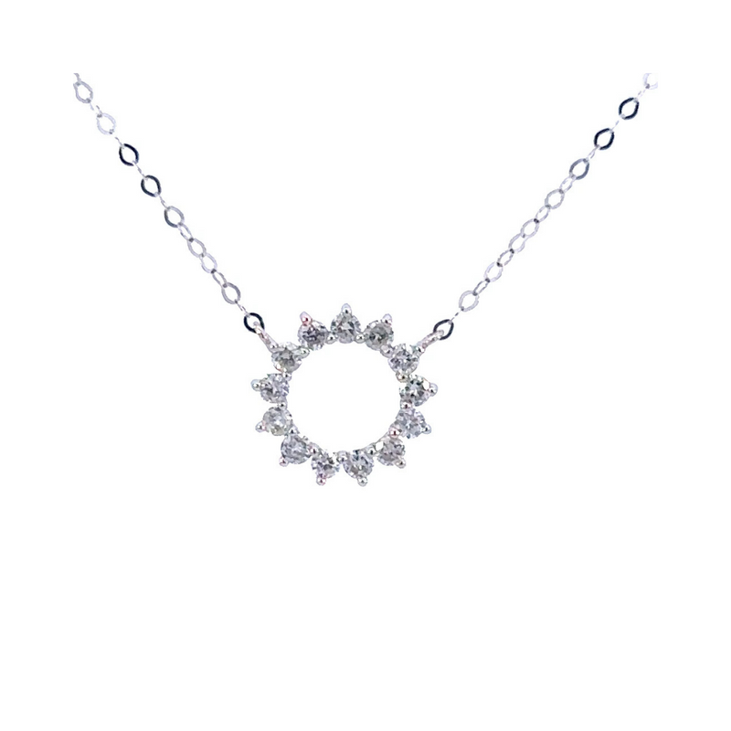 Circle of Life Small White Diamond Necklace - Psylish
